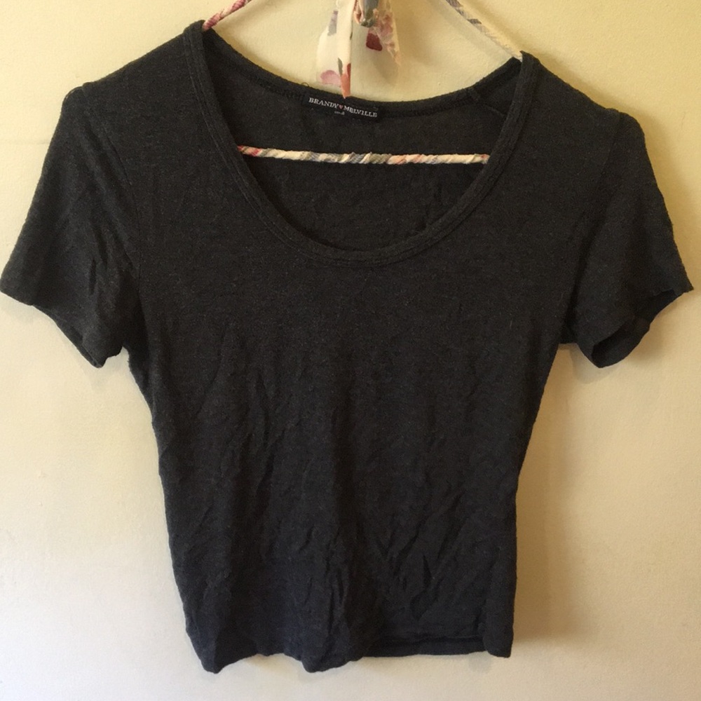 Brandy Melville gray scoop neck t shirt